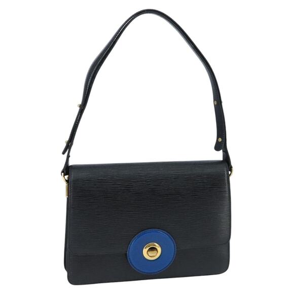 LOUIS VUITTON Epi Bicolor Free Run Shoulder Bag Black Blue M52415 - Picture 1 of 16